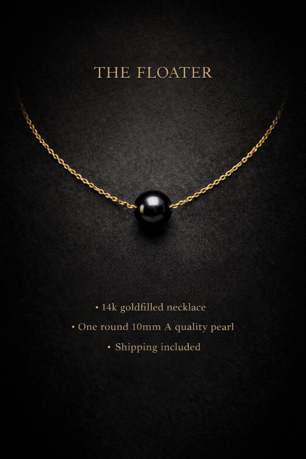 Collier flottant en plaqué or 14 carats — « Le Flotteur »