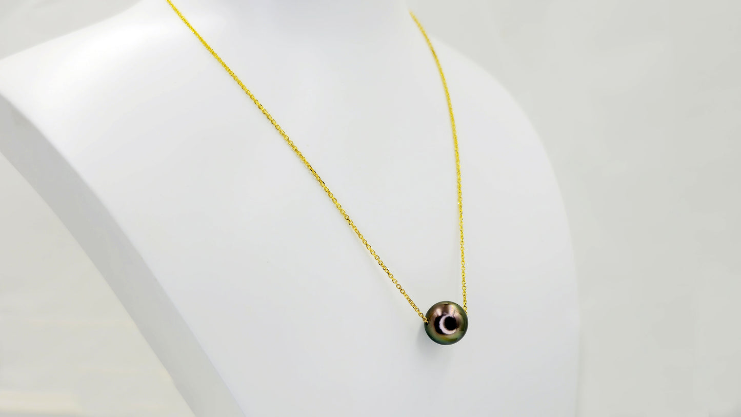 Collier flottant en plaqué or 14 carats — « Le Flotteur »
